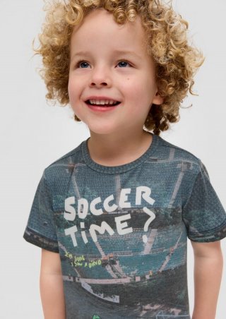 s.Oliver T-Shirt mit All-over-Print - blau