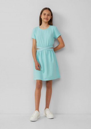 s.Oliver Strukturiertes Kleid mit Cut-out - helles türkis