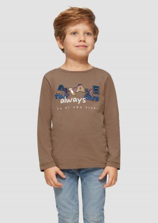 s.Oliver Weiches Longsleeve mit changierendem Effekt-Print - cognac