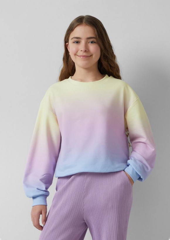 s.Oliver Oversized Sweatshirt mit Farbverlauf - helles zitrone