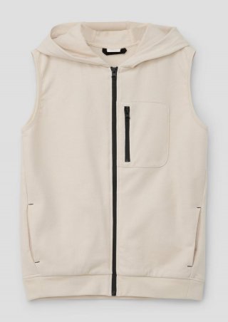 s.Oliver Sweat-Weste mit Kapuze - helles beige