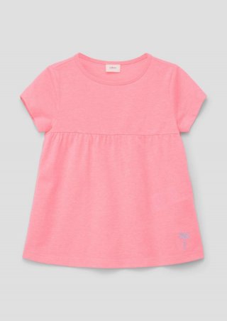 s.Oliver T-Shirt mit Teilungsnaht und Raffung - pink
