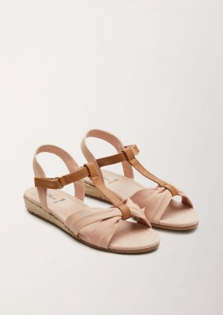 s.Oliver Sandalen mit Denim-Details - helles beige