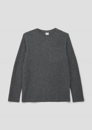 s.Oliver Longsleeve mit Waffelpiqué-Struktur - graphit