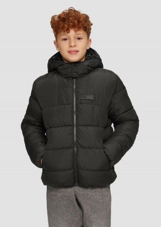 s.Oliver Steppjacke mit Kontrast-Details und Fleecefutter - schwarz