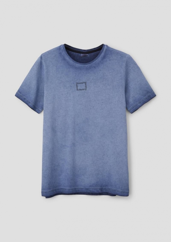 s.Oliver Baumwollshirt mit leichtem Farbverlauf - navy