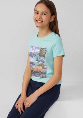 s.Oliver T-Shirt aus Baumwolle mit Fotoprint - helles türkis