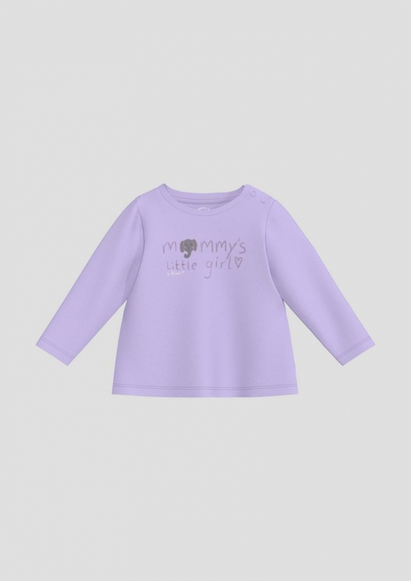 s.Oliver Ausgestelltes Longsleeve mit Glitzer-Print - lavendel