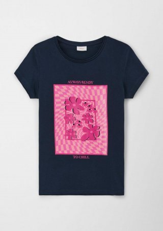 s.Oliver T-Shirt mit Frontprint - navy