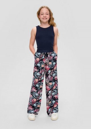 s.Oliver Loose: Hose aus Viskose-Crêpe - navy