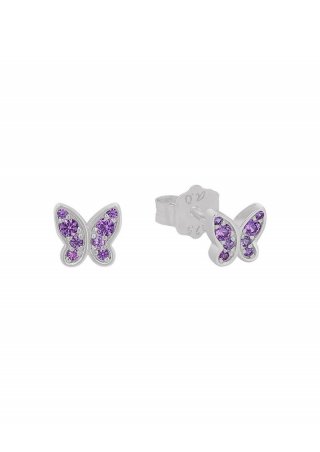 s.Oliver Ohrstecker mit Schmetterling-Motiv - rosa