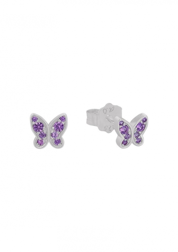 s.Oliver Ohrstecker mit Schmetterling-Motiv - rosa