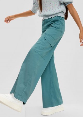 s.Oliver Loose: Wide-Leg-Pants im Cargo-Stil - petrol