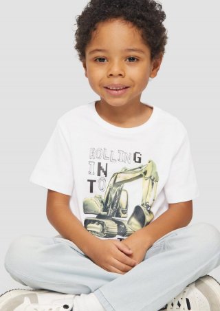 s.Oliver Jersey-T-Shirt mit Frontprint - weiß