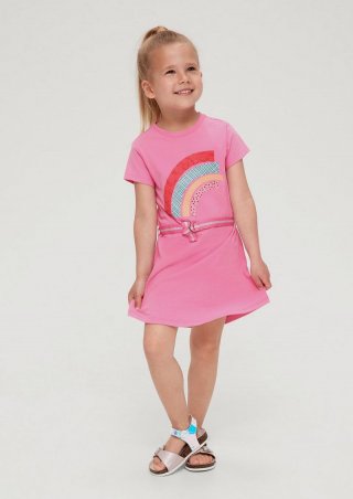 s.Oliver Kleid mit Glitzer-Gürtel - pink