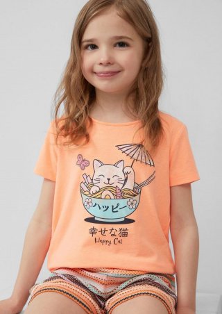 s.Oliver T-Shirt mit Frontprint im Loose Fit - orange