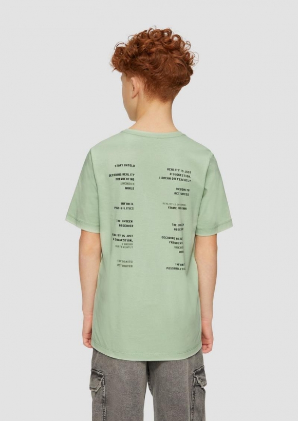 s.Oliver Baumwoll-T-Shirt mit Rückenprint - hellgrün