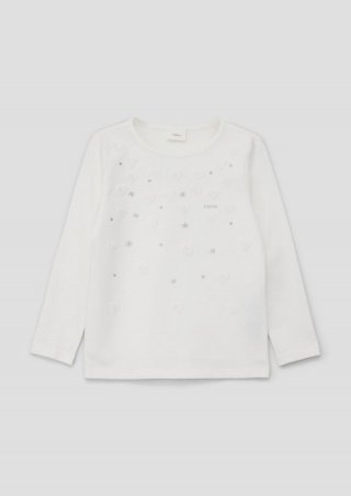 s.Oliver Longsleeve mit Applikation - ecru