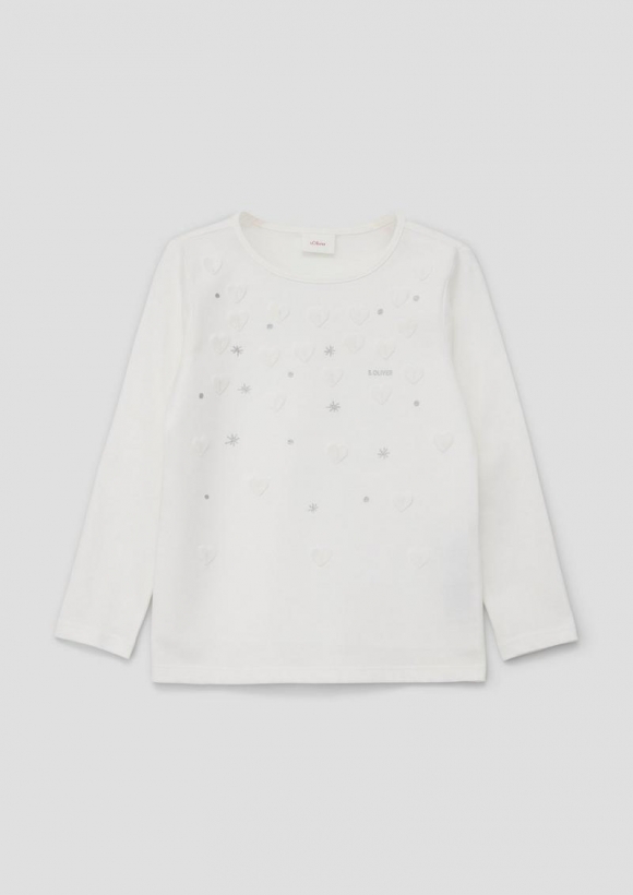 s.Oliver Longsleeve mit Applikation - ecru