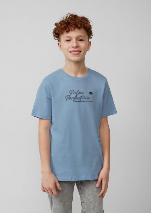 s.Oliver T-Shirt mit Frontprint - himmelblau