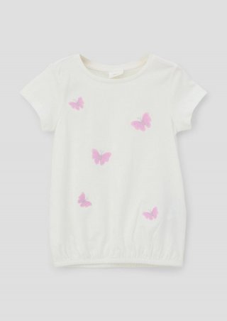s.Oliver T-Shirt mit Rundhalsausschnitt - ecru