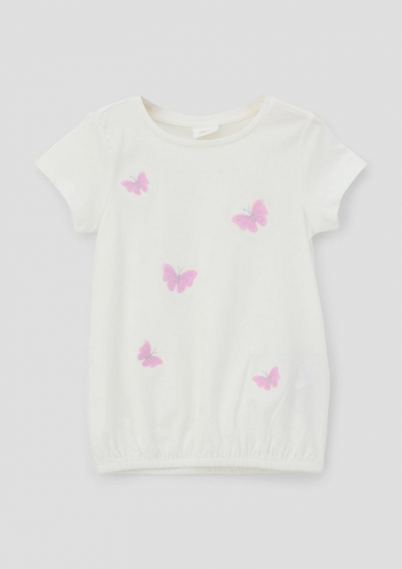 s.Oliver T-Shirt mit Rundhalsausschnitt - ecru