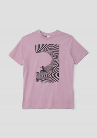 s.Oliver Baumwollshirt mit Frontprint - flieder