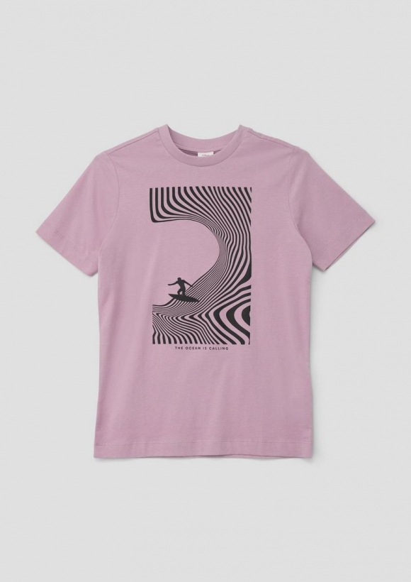 s.Oliver Baumwollshirt mit Frontprint - flieder