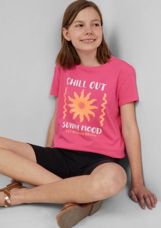 s.Oliver T-Shirt im Loose Fit mit Frontprint - pink