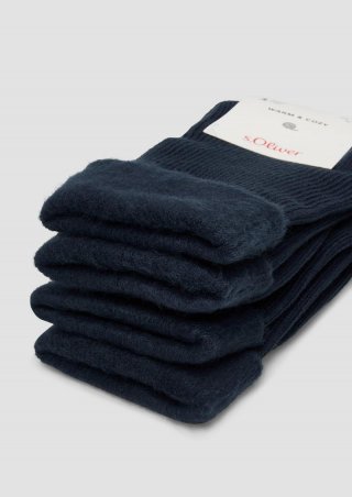 s.Oliver Plüschsocken im Doppelpack - tiefblau