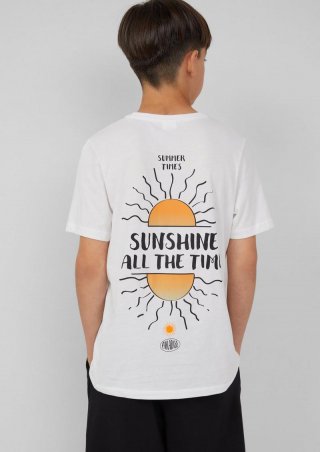 s.Oliver Baumwoll-T-Shirt mit Front- und Rückenprint - weiß