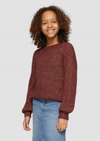 s.Oliver Oversized Strickpullover mit Glitzergarn - pink