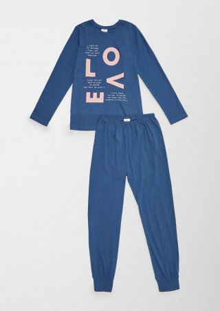 s.Oliver Pyjama mit Frontprint - royalblau