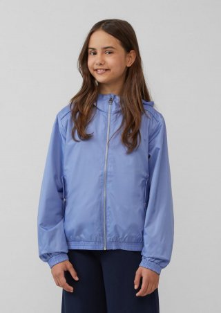 s.Oliver Leichte Jacke mit Kapuze und dekorativen Nähten - himmelblau