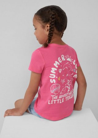 s.Oliver T-Shirt im Loose Fit mit Front- und Rückenprint - rosa