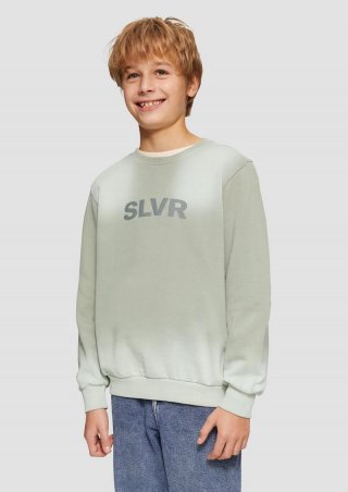 s.Oliver Baumwoll-Sweatshirt mit Spray-Effekt - tannengrün