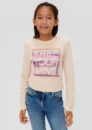 s.Oliver Longsleeve mit Frontprint - helles sand