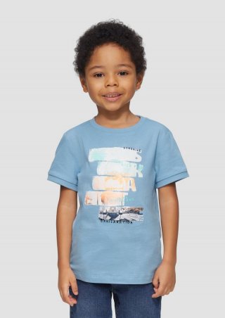 s.Oliver T-Shirt mit Frontprint - himmelblau