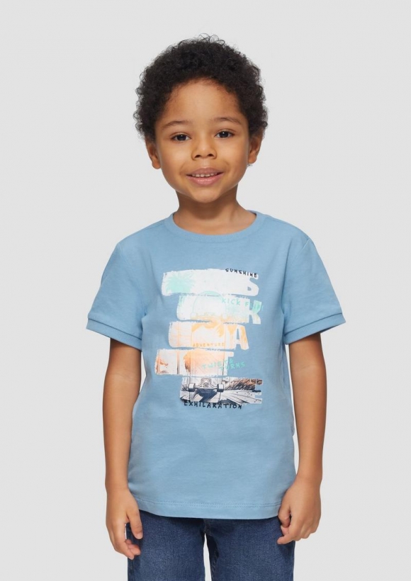 s.Oliver T-Shirt mit Frontprint - himmelblau
