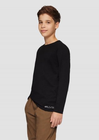 s.Oliver Hochwertiges Langarmshirt aus reiner Baumwolle - schwarz