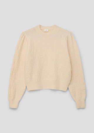 s.Oliver Pullover mit Puffärmeln - helles sand