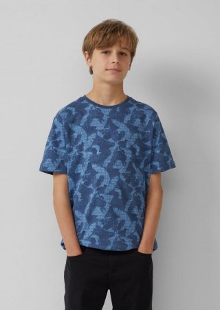 s.Oliver T-Shirt mit All-over-Print - himmelblau