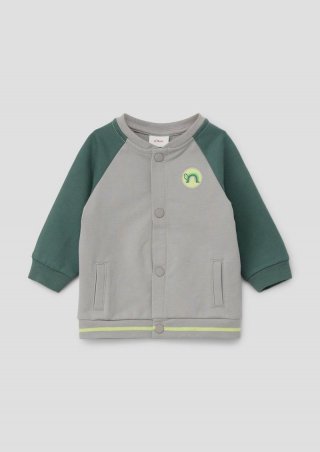 s.Oliver Sweatjacke im College-Stil - taubengrau