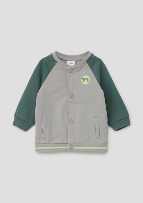 s.Oliver Sweatjacke im College-Stil - taubengrau