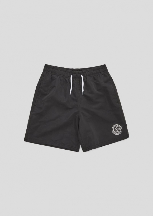 s.Oliver Badeshorts mit Logo-Print - schwarz