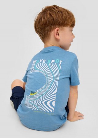 s.Oliver T-Shirt mit Front- und Rückenprint - hellblau