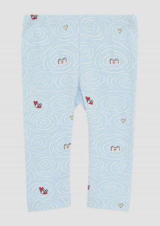 s.Oliver Weiche Leggings mit All-over-Print - himmelblau