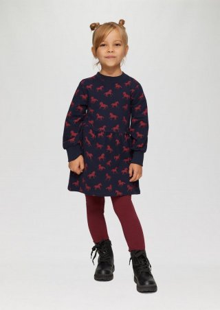 s.Oliver Kurzes Sweat-Kleid mit All-over-Print - navy