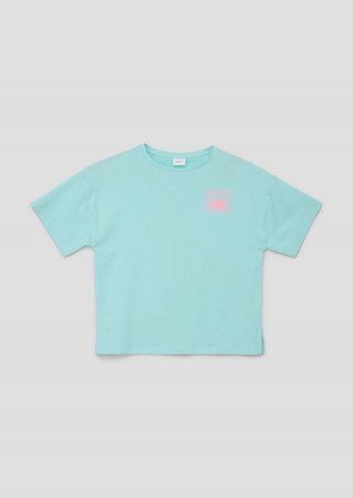 s.Oliver T-Shirt mit Front- und Rückenprint - türkis