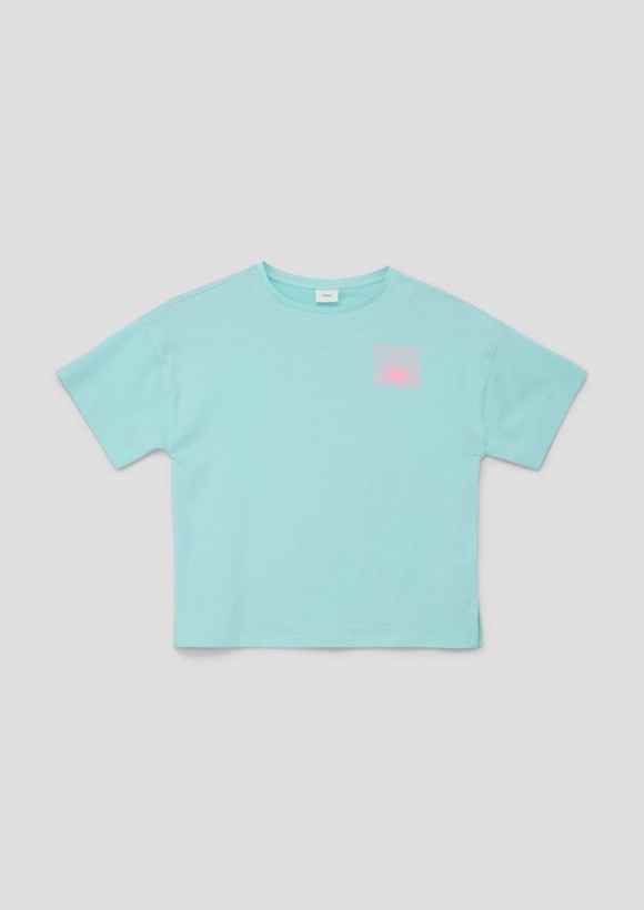 s.Oliver T-Shirt mit Front- und Rückenprint - türkis